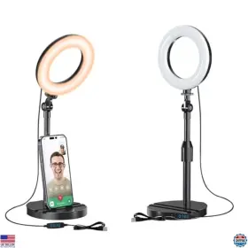 B0d1btcvl5 3m Desk Ring Light With Adjustable Stand For Selfies Zoom Makeup And Streaming