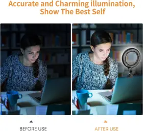 Acmezing 779324864819 Video Conference Lighting Kit Ring Light Clip On Laptop Monitor With 5 Dimmab #3
