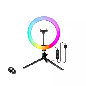 Ahfiwaso 445022510565 10 Inch Rgb Ring Light With Desktop Tripod Stand 16 Colors Dimmable Modes Phone H