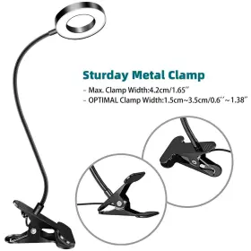 Aicase 679874255726 Desk Lamp Clip On Led Ring Light 360 Flexible Gooseneck Night Usb Lamps #2