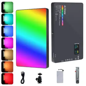 Aiknow 759337297705 Rgb Video Light Rechargeable Portable Led Camera Full Color Fill