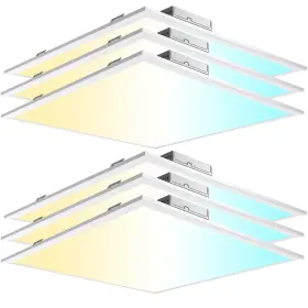 Aikvsxer 780854022242 6 Pack 2x2 Led Flat Panel Light 40w 3000k/4000k/5000k Brightness Di