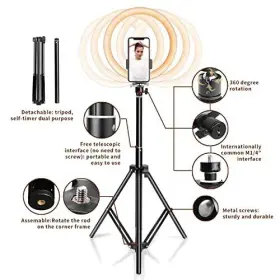 Aixpi 682141900786 Ring Light 10 Inch With 67 Extended Tripod Stand And Phone Holder For Youtube Vide #2
