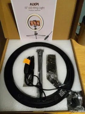 Aixpi-szj001 Aixpi Ring Light 10 Inch With Short Tripod Stand And Phone Holder For Streaming. New