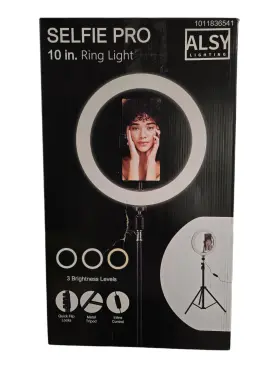 1011836541 Alsy 24383-000 67.5 Inch Black Contemporary 3cct Led Selfie Ring Light Tripod