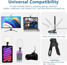 Altson 445010942903 60 Led Portable Selfie Light Video Conference Lighting With Clip And Camera Tripod #2
