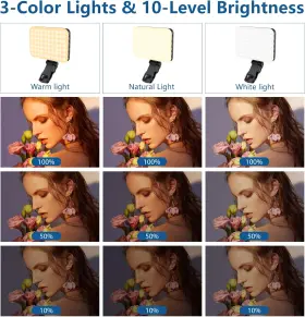 Altson 445010942903 60 Led Portable Selfie Light Video Conference Lighting With Clip And Camera Tripod #3