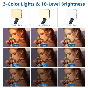 Altson 699838879720 60 Led Portable Selfie Light Video Conference Lighting With Clip And Camera Tri #3
