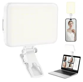 D6-02-es Altson 60 Led Portable Selfie Light With Clip And Camera Tripod Adapter - Pearl White