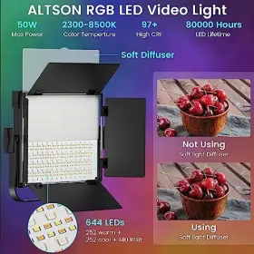 K50-a Altson Rgb Photography Video Lighting Kit 50w Bi-color Energy-saving Led #3