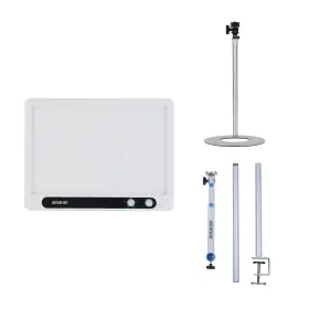 Amaran 192223280670 Verge 26w Bi-color Led Light Panel White Bundle With Base Stand And Des