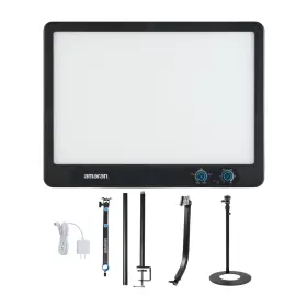 Amp0100007yk1 Amaran Verge Edge-lit Led Panel Light Flicker-free Charcoal Us Bundle