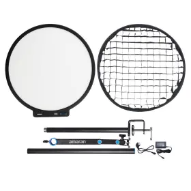 Amp0100008bk2 Amaran Verge Max Kit - Charcoal Us With Light Control Grid Clip-on Bundle