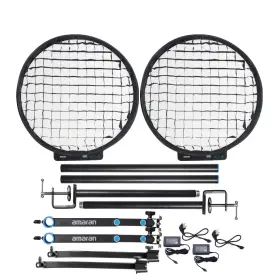 Amp0100008bk4 Amaran Verge Max Kit - Charcoal Us With Light Control Grid And Stand Adapter