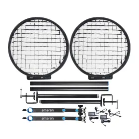 Amp0100008bk5 Amaran Verge Max Kit - Charcoal Us With Light Control Grid Clip-on Bundle