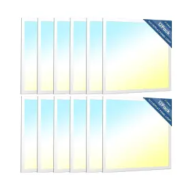 Dba22061466 Amico ‎ 12 Pack 2x2 Led Flat Panel Light 5000lm Adjustable 0-10v Dimmable Trof