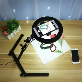 Bl-496-01 Amill 10.5 Inch Led Ring Light Phone Stand Overhead Tripod Desktop Live Stream - New