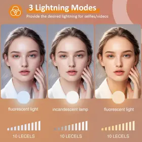 2500-650 Anautin 796520526679 60 Led Ring Light Rechargeable Selfie With Front And Back Clip #2