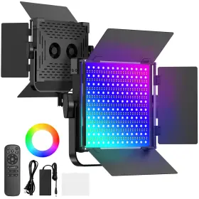 K500 Anautin Rgb Photography Lighting Kit 50w Bi-color Led Studio Lights 2300k 8500k Cr