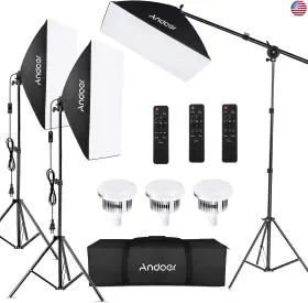 Andoe 791814762801 Andoer Softbox Photography Lighting Kit Professional Studio Equipment With