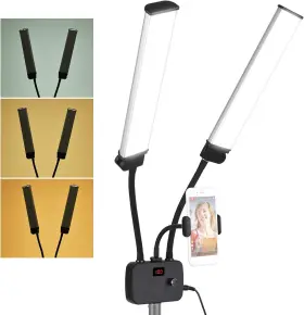 Al-45x Andoer Flexible Double Arms Led Fill Light Bi-color Dimmable Beauty 45w
