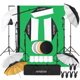 Alu6609582862734mw Andoer Umbrellas Photo Studio Photography Lighting Kit Softbox Backdrop Stand F7t7