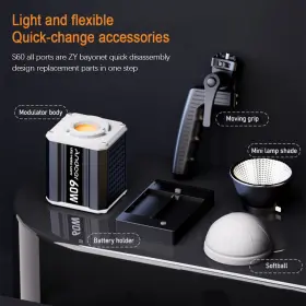 Azx5866617501051qw Andoer 60w Cob Photography Video Light 2800k-6800k 9 Fx Special Effects P5p9 #2