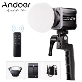 Qju6847990668126tc Andoer 60w Led Video Light Cob Photography 2800k-6800k Dimmable Cri90 I7r9