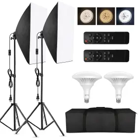 Rfo8506432623170cb Andoer Studio Softbox Photography Lighting Kit 3000k-6000k 150w Led Bulbs And Remote B2w2