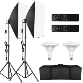 Ymb2391087586438rd Andoer Softbox Photography Lighting Kit With 150w 3000-6000k Led Bulbs And Remote B6n7
