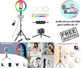 Anillo Aro De Luz Led Para Selfies 13 445029345344 Inch Con Tr Pode Extensible Soporte Tel Fon