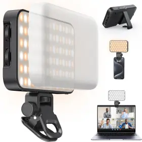 Al96 Anxre Selfie Light With Soft Diffuser And Built-in Stand 96 Led Rechargeable Clip Fill