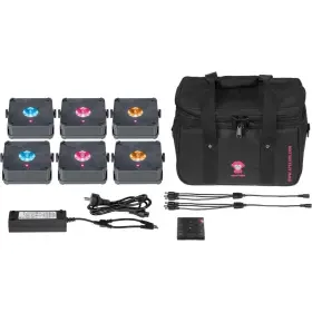 Almi2roadp6 Ape Labs Mini 2.0 Ip - Dj Led Par Lights Battery Uplight Gray Roadpack 6pc