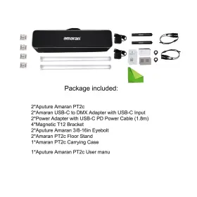 Fp-ap-10142 Aputure Amaran Pt2c 2-light Kit Rgb Led Tube Light Cct 2700k To10000k Handhel #2