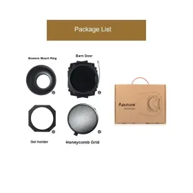 Hl-au-ap-10306 Aputure Barn Doors With 30 Honeycomb Grid Designed For Bowens Moun #2