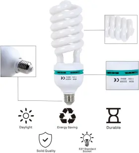 Aqirui 313050110187 2 X 85w Light Bulb 5500k Cfl Daylight Spiral Softbox In E27 Socket For Phot #2