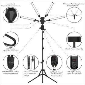 Argondetone 767552938853 Four Arms Rgb Led Light For Photography 2700k-6500k Fill Wi #3