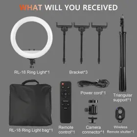 Aro De Luz 789481445578 Ring Light - 18 Inch 60 W Dimmable Led Kit With Stand Adjustable #2