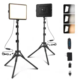 Ab-12l2p Arsoer 2-pack Led Photography Lighting Kit 15w Bi-color Video Light 2800-6500k