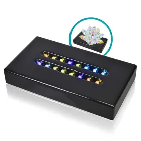Ru-efgv-44ww Asente 16 Led Color Changing Light Base For Glass Art - Black Lacquer Double Line Le