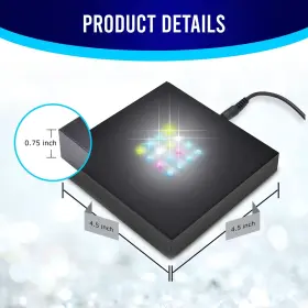 Xr-116c Asente 16 Led Multi Color Light Stand Base - Square Display Pedestal For 3d Crystal #3