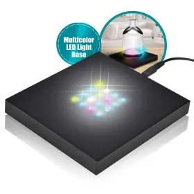 Xr-116c Asente 16 Led Multi Color Light Stand Base - Square Display Pedestal For 3d Crystal