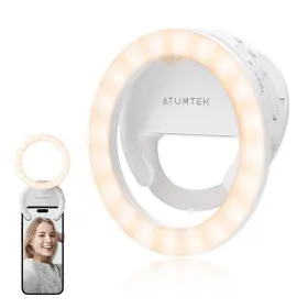 Atumtek 973383076969 4 Inch Rotatable Selfie Ring Light For Phone Rechargeable Clip-on