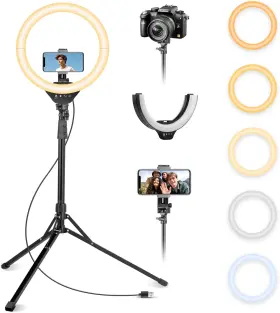 Aureday 313048756793 14ftft Selfie Ring Light With 62ftft Tripod Stand And Phone Holder Dimmable