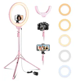 Aureday 706531733485 14ftft Selfie Ring Light With 62ftft Tripod Stand And Phone Holder Dimmable Led
