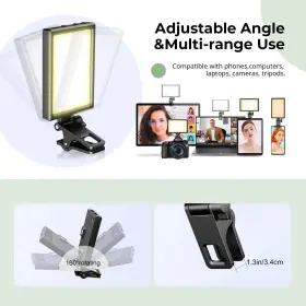 Aureday 762704114888 Rechargeable Selfie Light With Clip Video For Iphone///laptop 2000mah #2