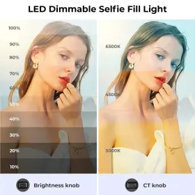 Aureday 762704114888 Rechargeable Selfie Light With Clip Video For Iphone///laptop 2000mah #3
