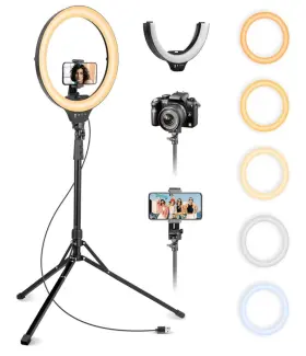 Tt-cl030 Aureday 14 Inch Led Selfie Ring Light 62 Tripod Phone Holder Stand For Makeup Live Stream
