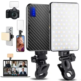 Aur-3in1-fl Auriani 168 Led Portable Selfie Light For Iphone Rechargeable Clip 3000m
