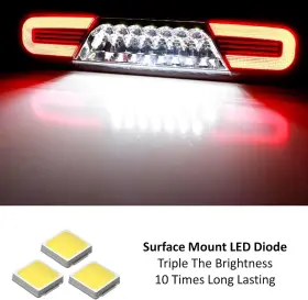 Auto Accessories 445020715757 Dark Red Lens C-shape Ring Full Led High Mount Third Brake/clearance Light Assem #2